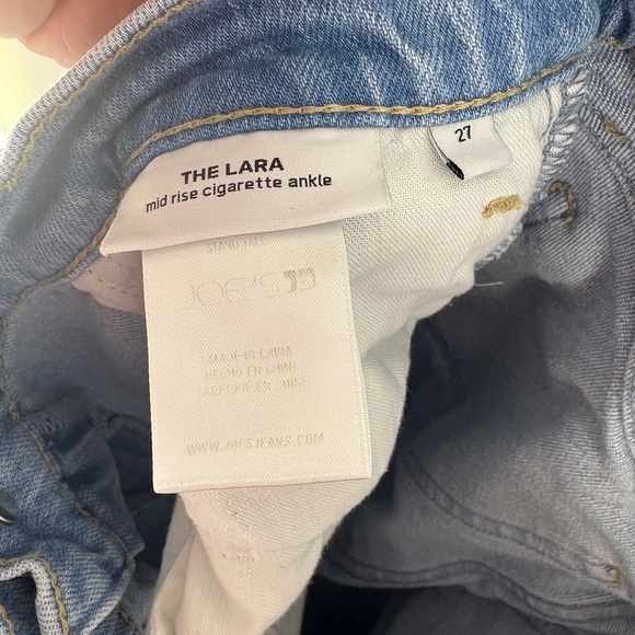 Joe’s Jeans The Lara Mid Rise Cigarette Ankle Jeans Wash Out Light Blue- Sz 27 - Picture 12 of 16